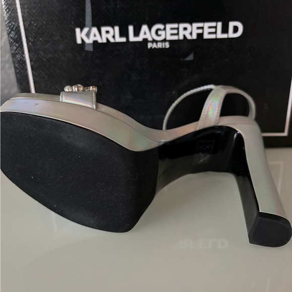 Karl Lagerfeld “Jala” Embellished Ankle-Strap Platform Sandals, Women’s Sz 7.5 - Picture 7 of 12